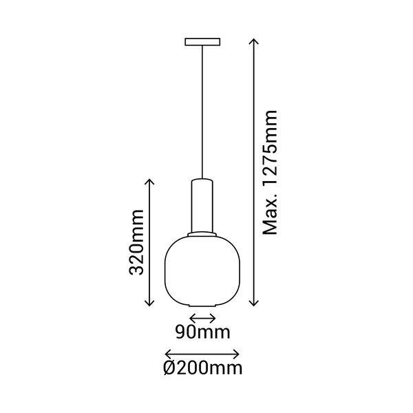Must rippvalgusti , kõrgus 127,5 cm Garbo - SULION-image-2