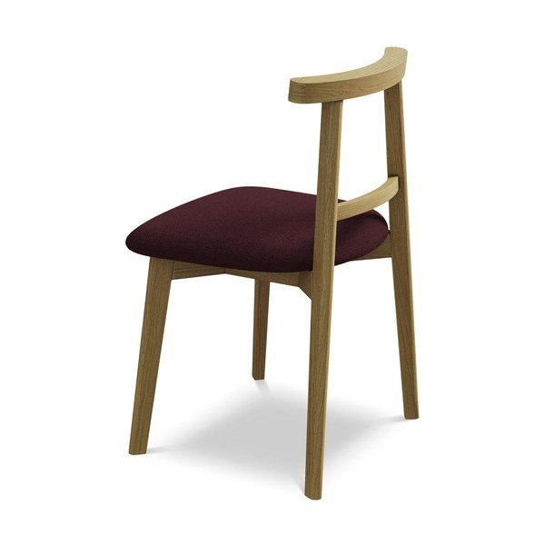 Burgundia värvi täispuidust söögitool Ohelo - Makamii-image-3