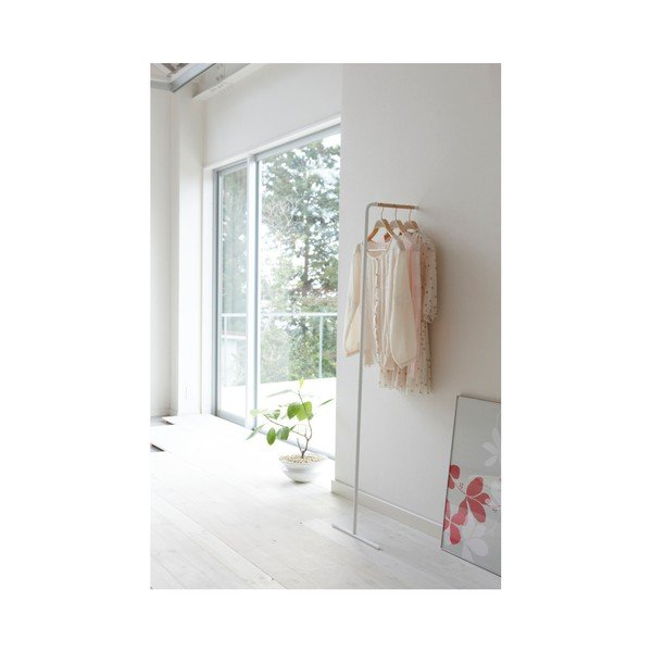 Valge metallist seinahoidik riiete jaoks Tower - YAMAZAKI-image-1