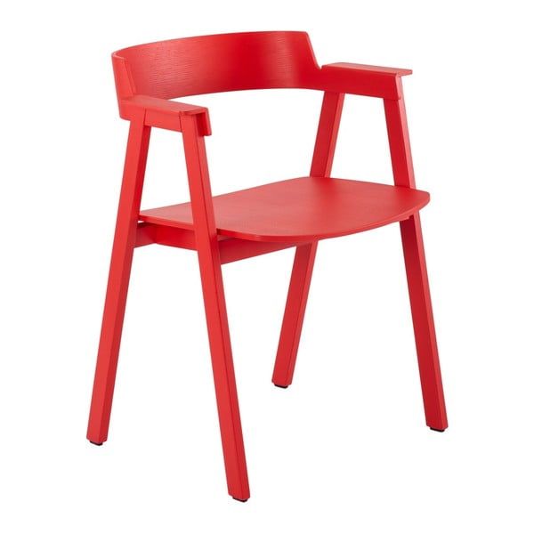 Punane söögitool tammepuidust käetugedega Flip - Gazzda