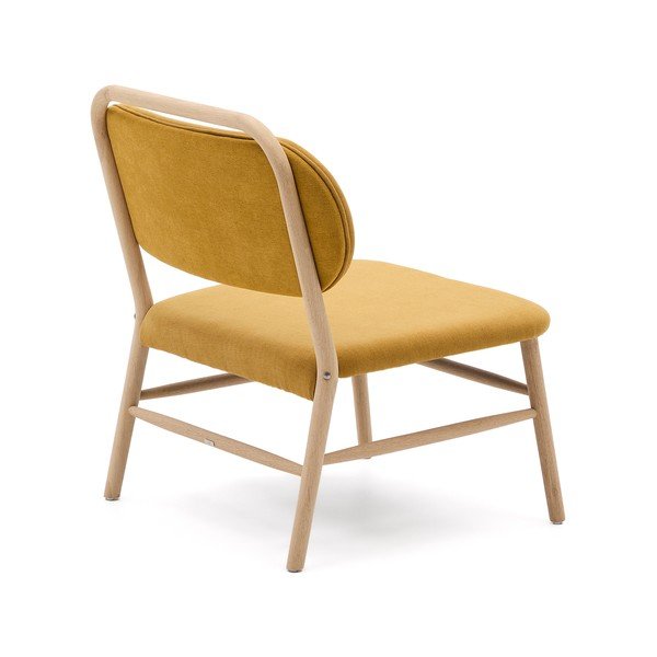 Sinepivärvi šenillist tugitool Helda - Kave Home-image-4