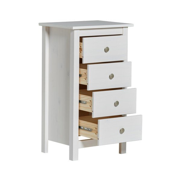 Valge männipuidust kõrge kummut 46x80 cm Berna – Marceric-image-3