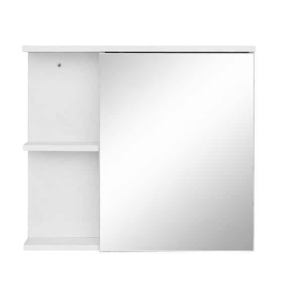 Valge rippuv/peegliga vannitoakapp 60x53 cm Mirza - Støraa