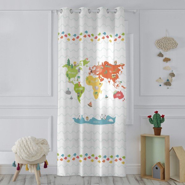 Laste kardin 265x140 cm World map - Mr. Fox-image-1