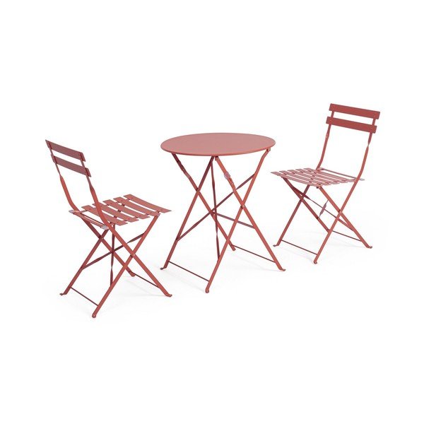 Terrakota värvi terasest aia söögimööbli komplekt kahele Austin - Bizzotto-image-2