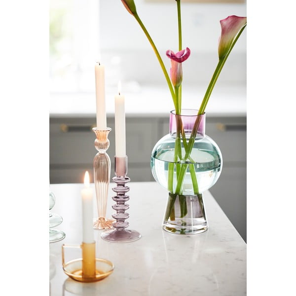 Roosa klaasist küünla hoidja - Bahne & CO-image-3