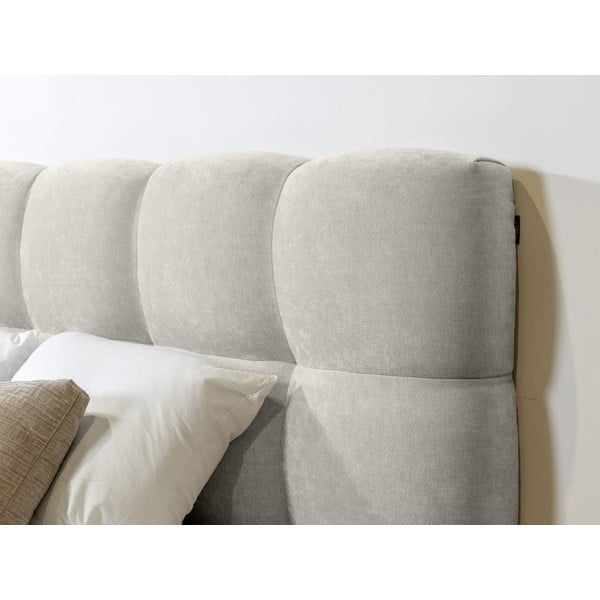 Helehall polsterdatud kaheinimesevoodi koos voodipõhjaga 160x200 cm Kumo - Bobochic Paris-image-1