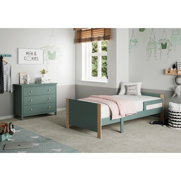 Madal laste kapp männipuidust, petrooli värvi 100x80 cm Max - Marckeric-image-1