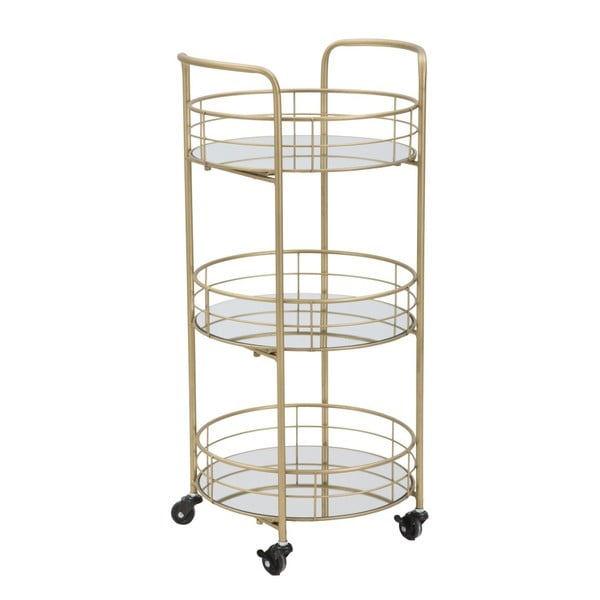 3-tasandiline serveerimisvanker kuldse Ronda disainiga Carrello - Mauro Ferretti