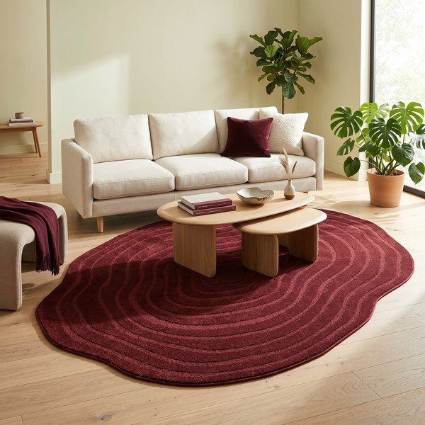 Burgundiapunane vaip 160x230 cm Pebble - ESTE-image-3