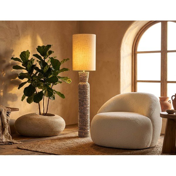 Must/kreemikas põrandalamp tekstiilist varjuga (kõrgus 145 cm) Nairobi - Mauro Ferretti-image-1