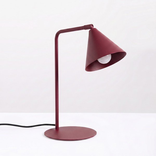 Burgundia värvi terasest laualamp painutatava konstruktsiooniga (kõrgus 35 cm) Zylo - Sollux-image-4