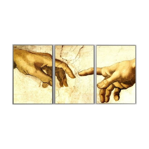 3dílný obraz Hands, 45x90 cm