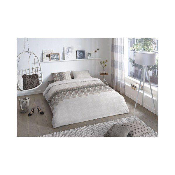 Šedo-hnědé bavlněné povlečení Good Morning Abigale Taupe, 200 x 200 cm-image-1