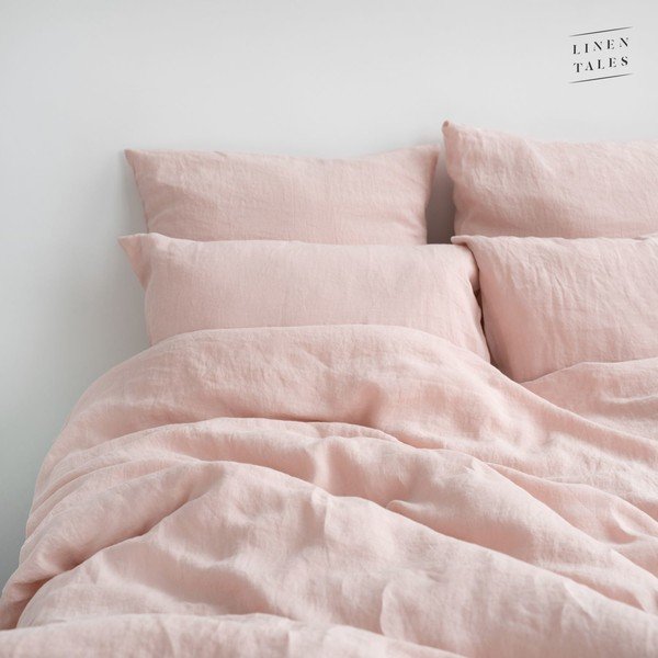 Heleroosa linane tekikott 200x220 cm Misty Rose – Linen Tales-image-1