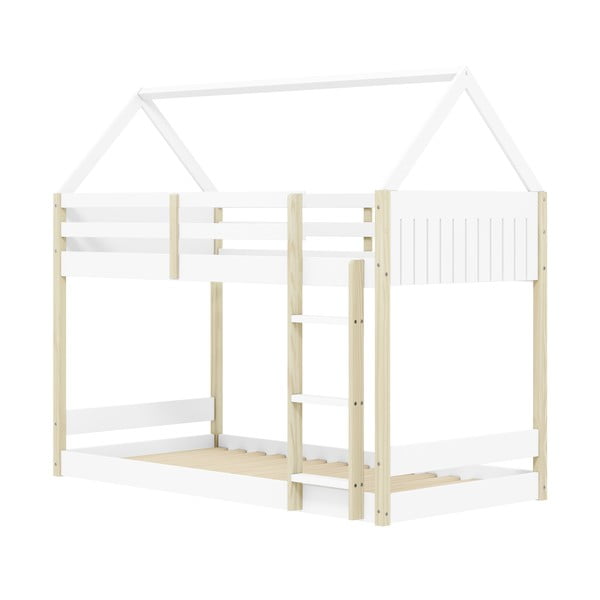 Valge-puiduvärvi laste narivoodi 90x190 cm Valka - Marckeric-image-2