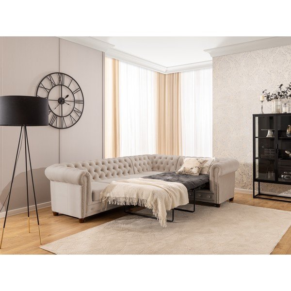 Beež sametist nurgadiivanvoodi (parem nurk/L-kujuline) York Blik - Ropez-image-4