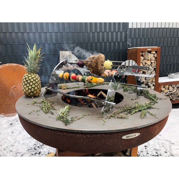 Pruun välitingimustes kasutatav puidust grill , ø 82 cm Carus M - Remundi-image-4