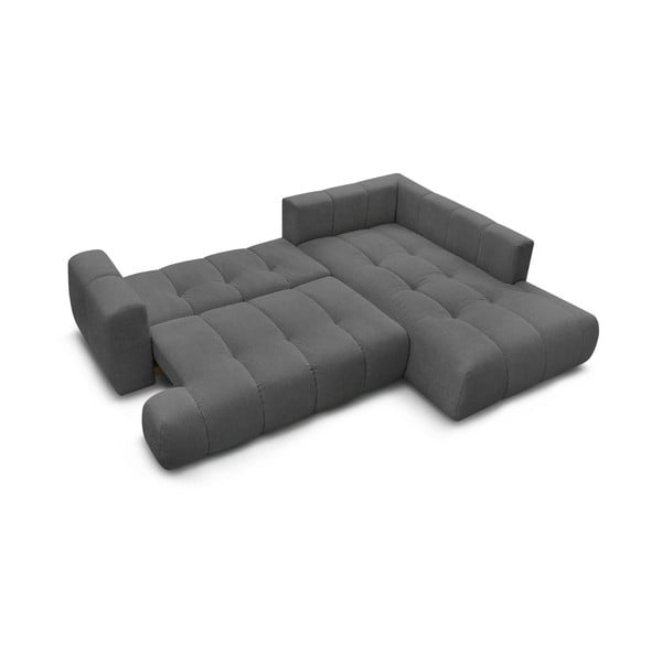 Tumehall diivanvoodi/panipaigaga nurgadiivan (parem nurk/L-kujuline) Fuji - Bobochic Paris-image-4