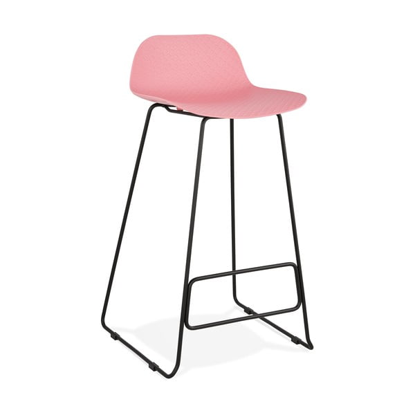 Růžová barová židle s černými nohami Kokoon Slade, výška sedu 76 cm