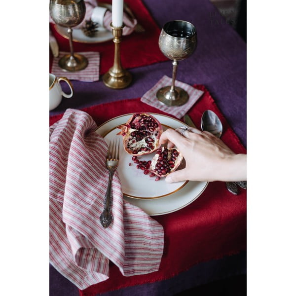 Triibulised klaasialused 4 tk komplektis - Linen Tales-image-2