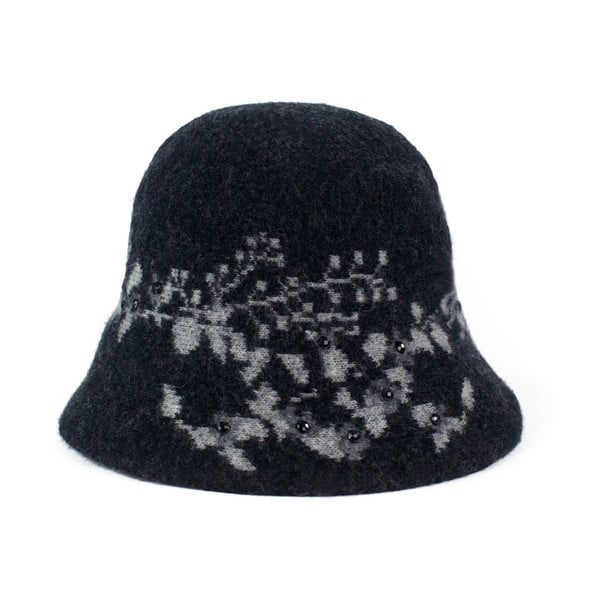 Černý klobouček se šedými detaily Bala