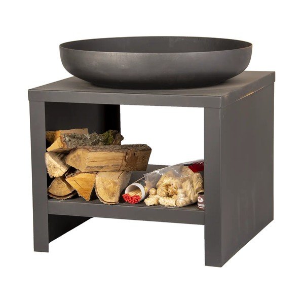 Must kamin koos puidutaldrikuga - Esschert Design-image-2