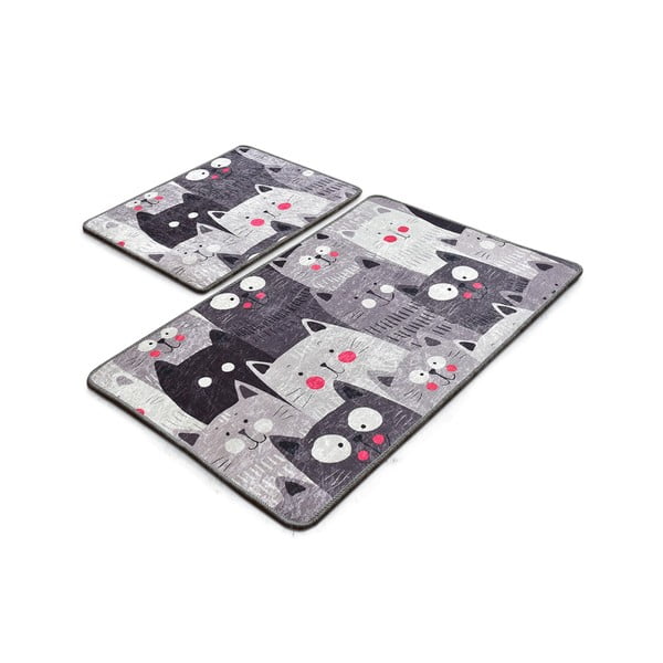 Hallid vannitoamatid 2tk komplektis 60x100 cm Meow - Foutastic