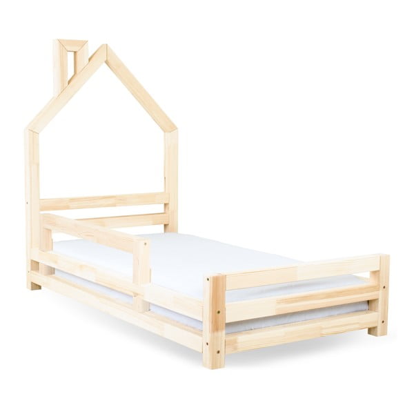 Bílá bočnice z borovicového dřeva k posteli Benlemi Safety, délka 90 cm-image-2