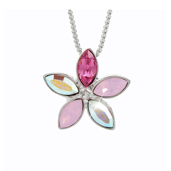Náhrdelník s růžovými krystaly Swarovski® Yasmine Flower