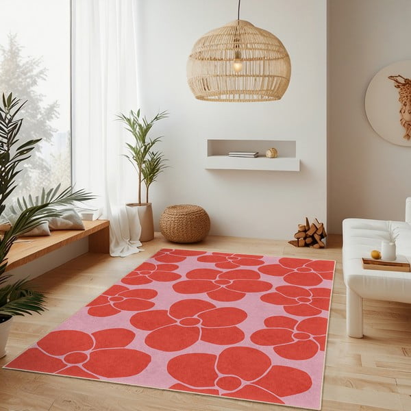 Punane-roosa pestav vaip 80x200 cm Poppy Fields - Mila Home-image-2