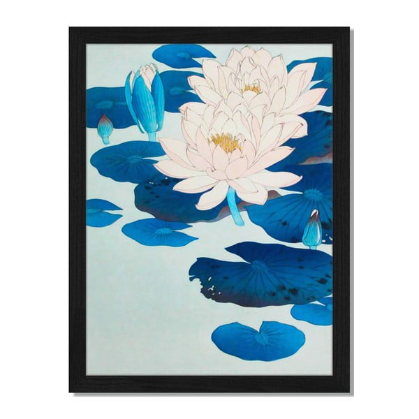 Obraz v rámu Liv Corday Asian Blue Pond, 30 x 40 cm