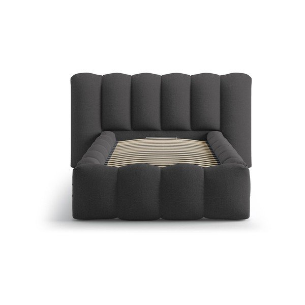 Antratsiitne polsterdatud üheinimesevoodi koos panipaiga ja voodipõhjaga 90x200 cm Lupine - Micadoni-image-3