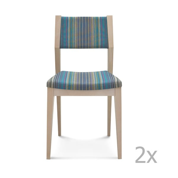 Sada 2 modrých dřevěných židlí Fameg Karen