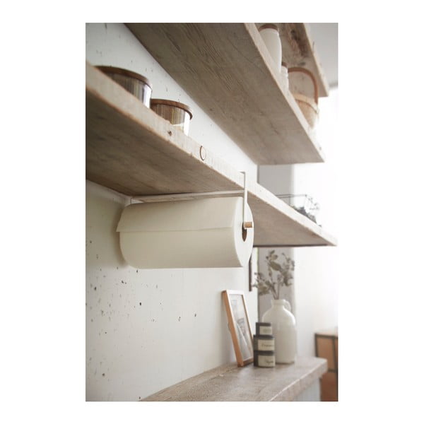 Valge puit majapidamispaberi hoidja rippuv Tosca – YAMAZAKI-image-2