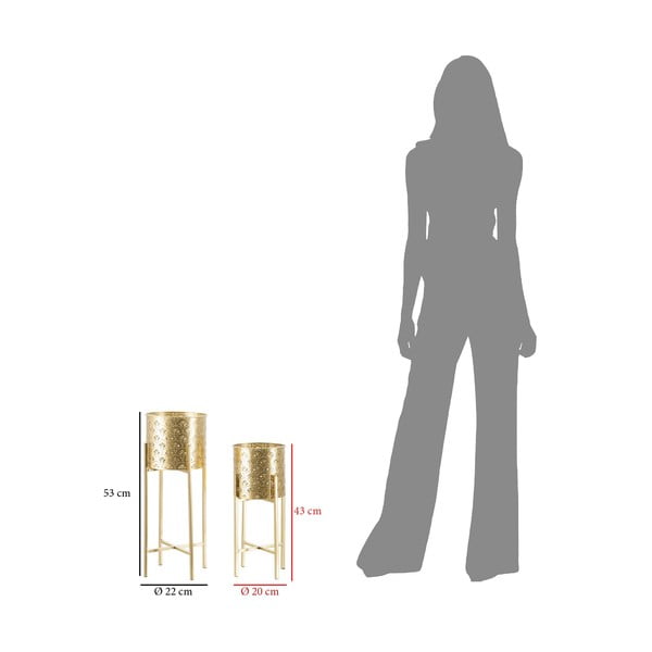 2 kuldse poti statiivi komplekt, kõrgus 52 cm Golvy - Mauro Ferretti-image-2