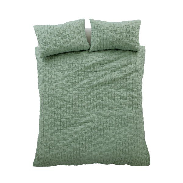 Roheline 3-osaline kaheinimesevoodipesu 200x200 cm Tamba Leaf - Pineapple Elephant