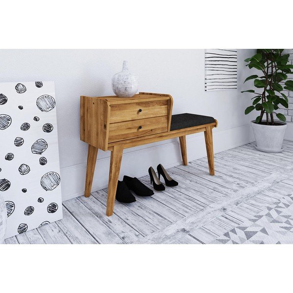 Tammepuust sahtlitega pink halli istmega Retro - The Beds-image-1