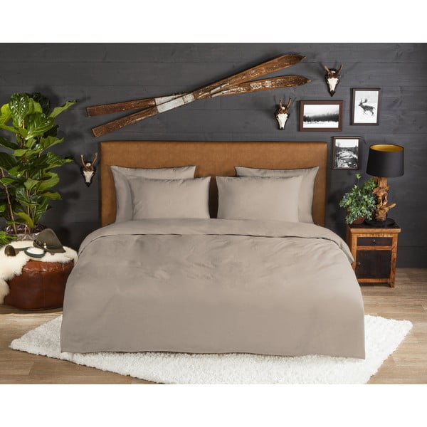 Pruun flanell voodipesu kaheinimesevoodile 200x220 cm - Good Morning-image-1