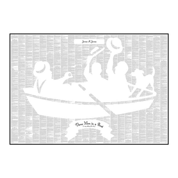 Knižní plakát Tři muži na člunu, 100x70 cm