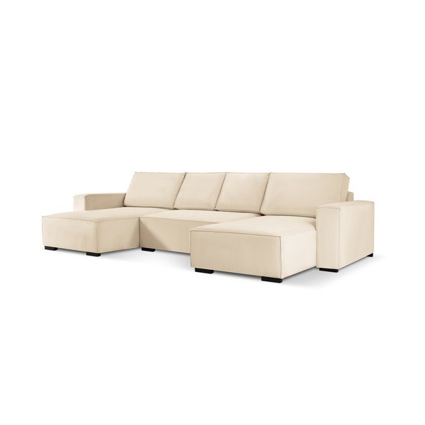 Beežist koordi U-kujuline diivanvoodi Azalea - Mazzini Sofas-image-2