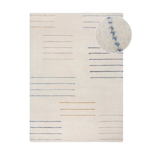 Kreem käsitsi kootud villane vaip 160x230 cm Dottie Geometric - Flair Rugs