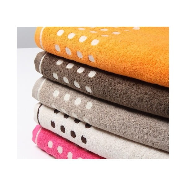 Ručník, tečkovaný oranžový, 140x70-image-1
