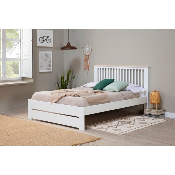 Valge kaheinimesevoodi 140x190 cm Leba - Marckeric-image-1