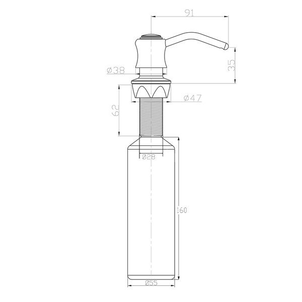 Läikiv hõbedane plastmass sisseehitatud seebidosaator  350 ml – Sapho-image-1