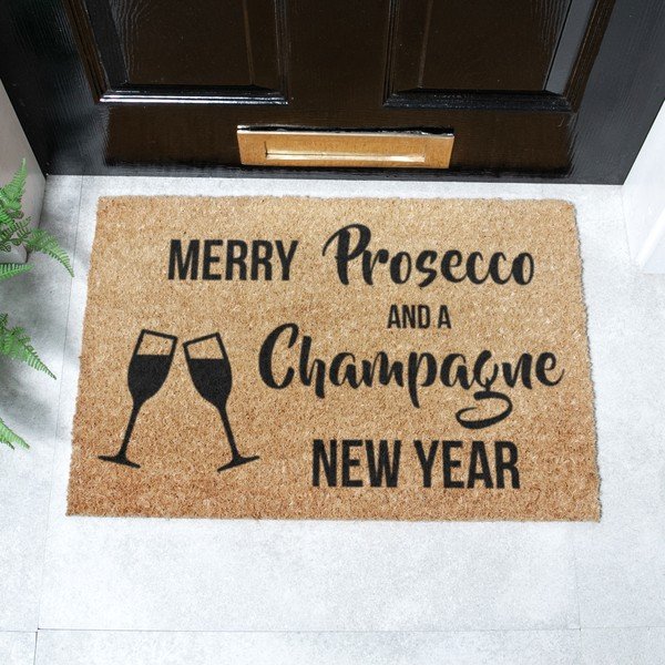 Jõulumotiiviga kookoskiududest matt 40x60cm Champagne New Year – Artsy Doormats-image-2