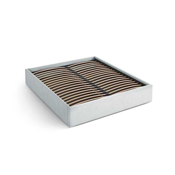 Helehall polsterdatud kaheinimesevoodi panipaigaga/ilma peatsita, koos raamiga 200x200 cm Susan – Micadoni