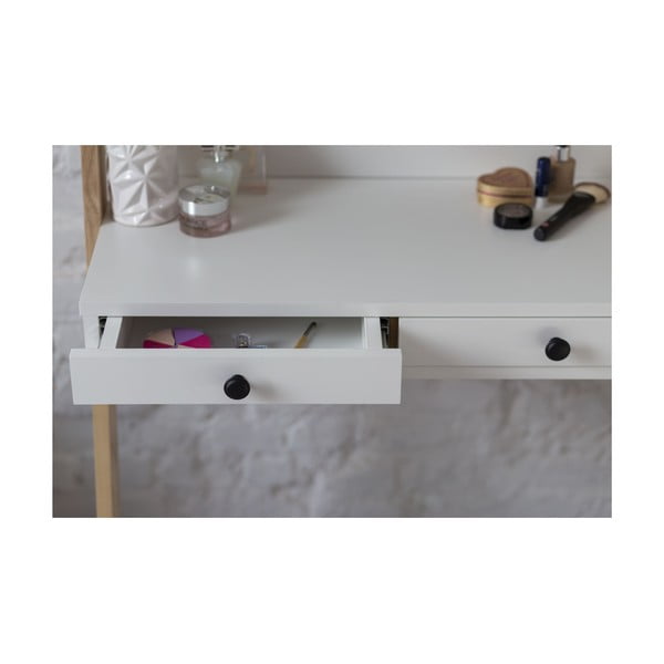 Valge garderoobilaud sahtli ja peegliga Leno - Ragaba-image-3