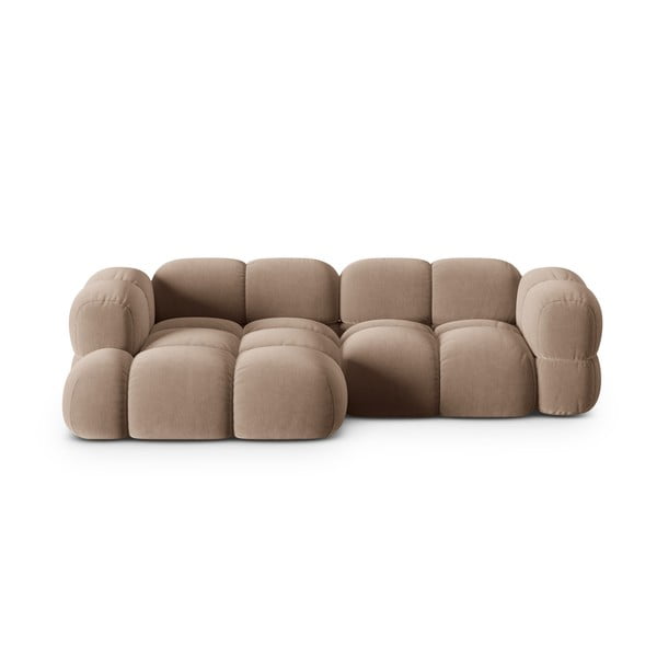  Pruun sametist nurgadiivan (vasak nurk/laiendiga) Loretto – Cosmopolitan Design