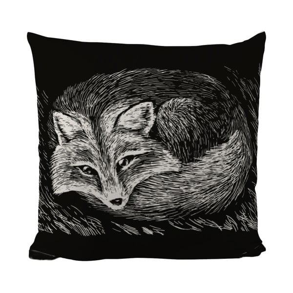Polštář Black Shake Sleepy Fox, 50 x 50 cm